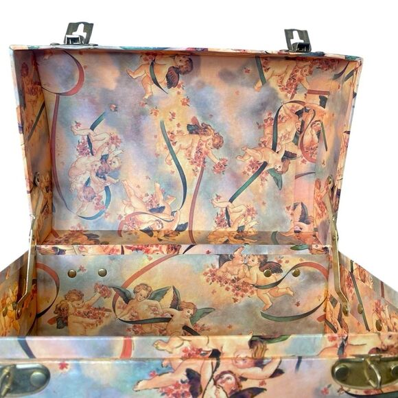 Vintage Angel Print Storage Box Treasure Chest Design Multipurpose Organizer - Picture 8 of 10